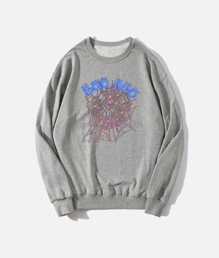 Sp5der Angel Number Sweatshirt Grey